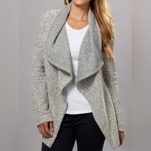 BNCI Womens Tweed Drape Front Shawl Collar Cardigan size L
